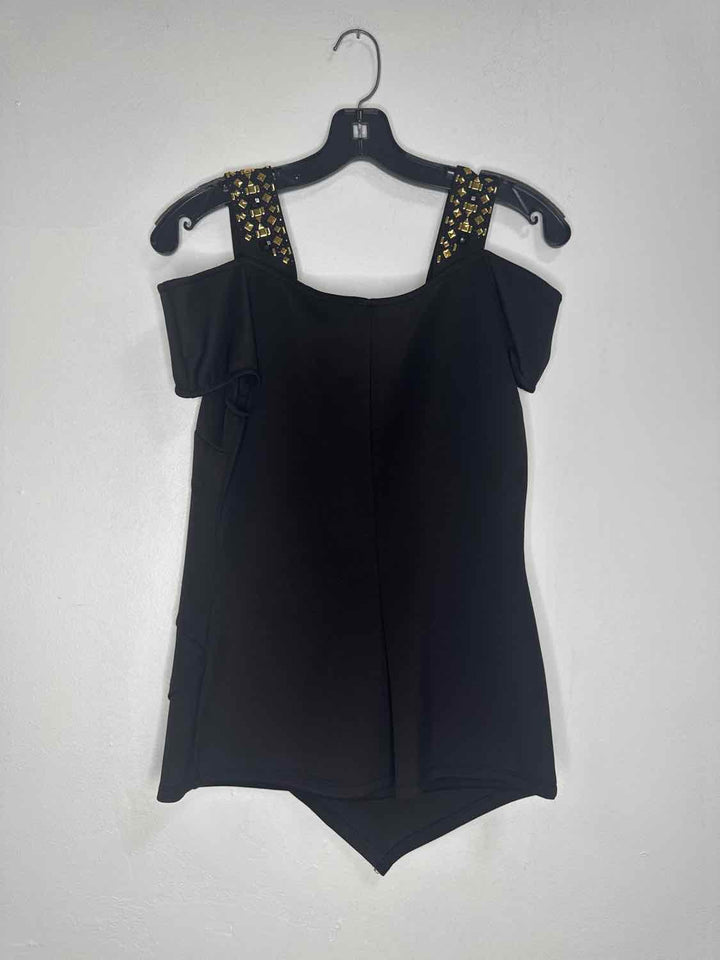 Bisou Biou Size S Black Jeweled short sleeve top