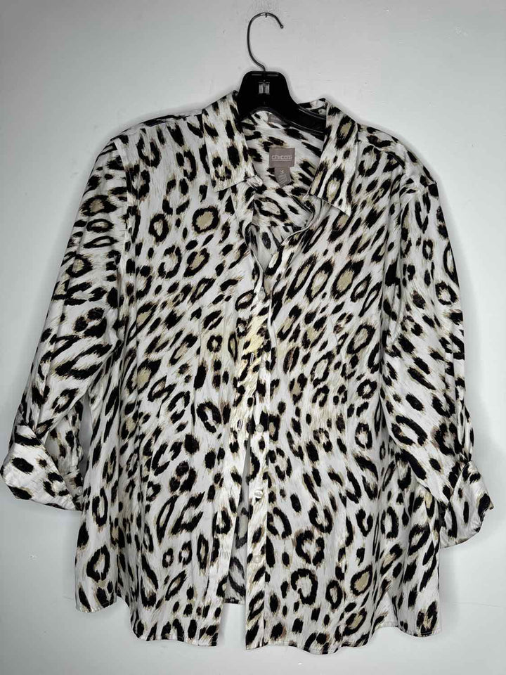 Chicos Women Size 3 Animal Print long sleeve top