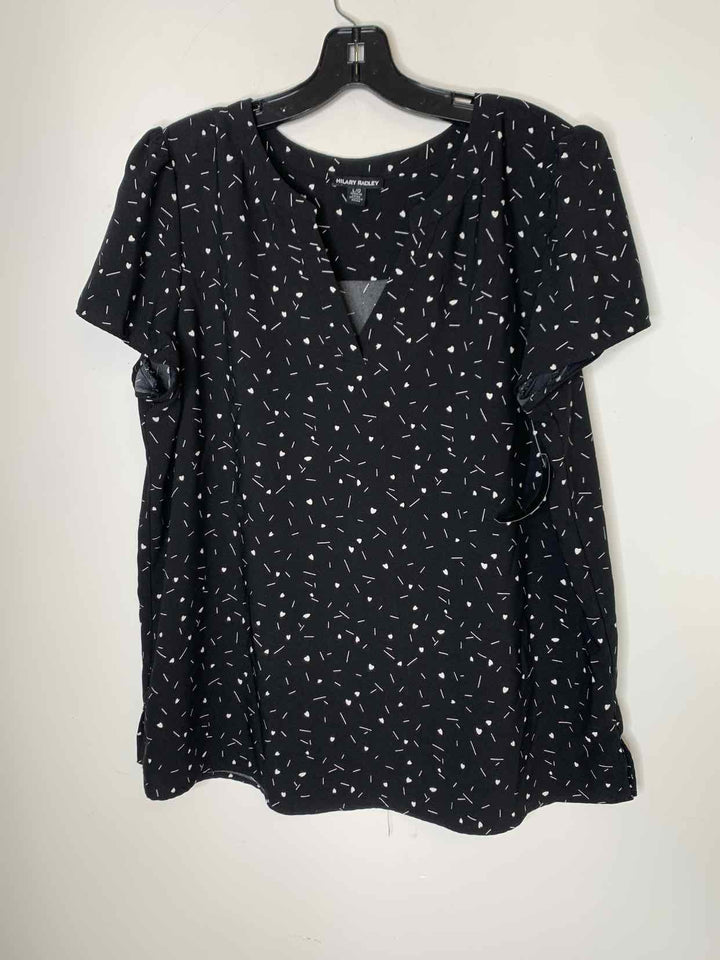 Hilary Radley Women Size L Black short sleeve top