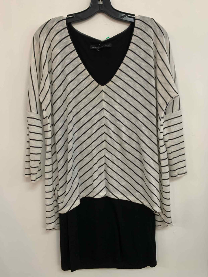 Women Size M White Black Market striped long sleeve dress