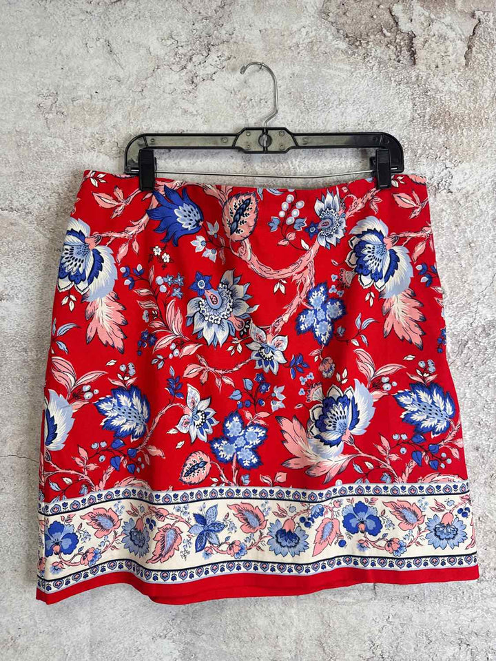 Talbots Size 14 Red knee length skirt