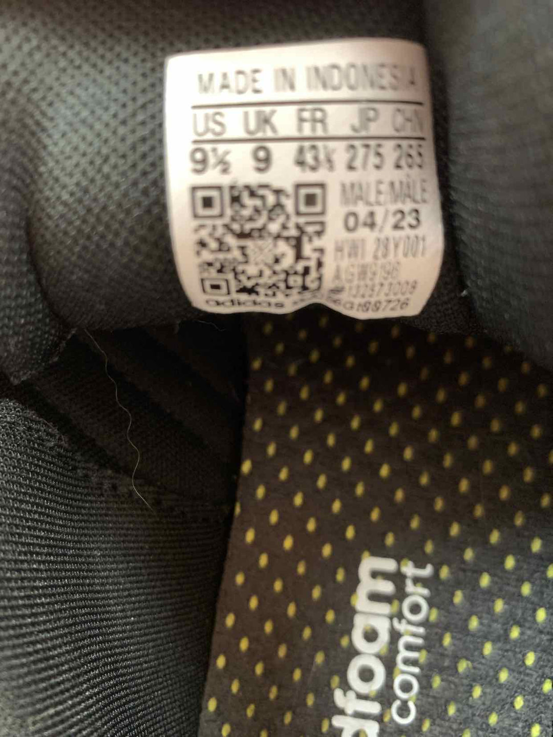 Adidas Shoe Size 9.5 Black athletic sneaker