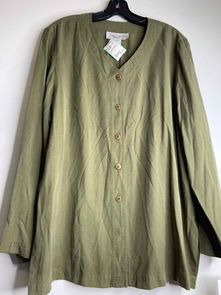 Jones of New York Sport Women Size 12 Olive long sleeve top