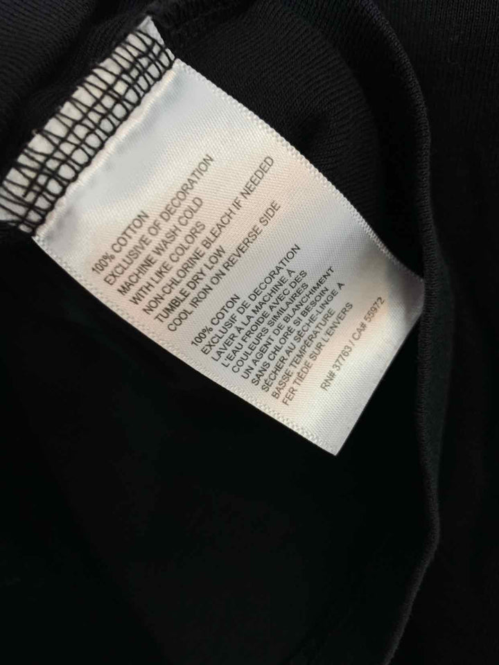 Rafella Women Size L Black short sleeve top