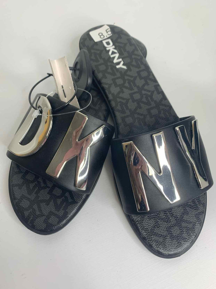 DKNY Black W Shoe Size 8.5 flat sandal