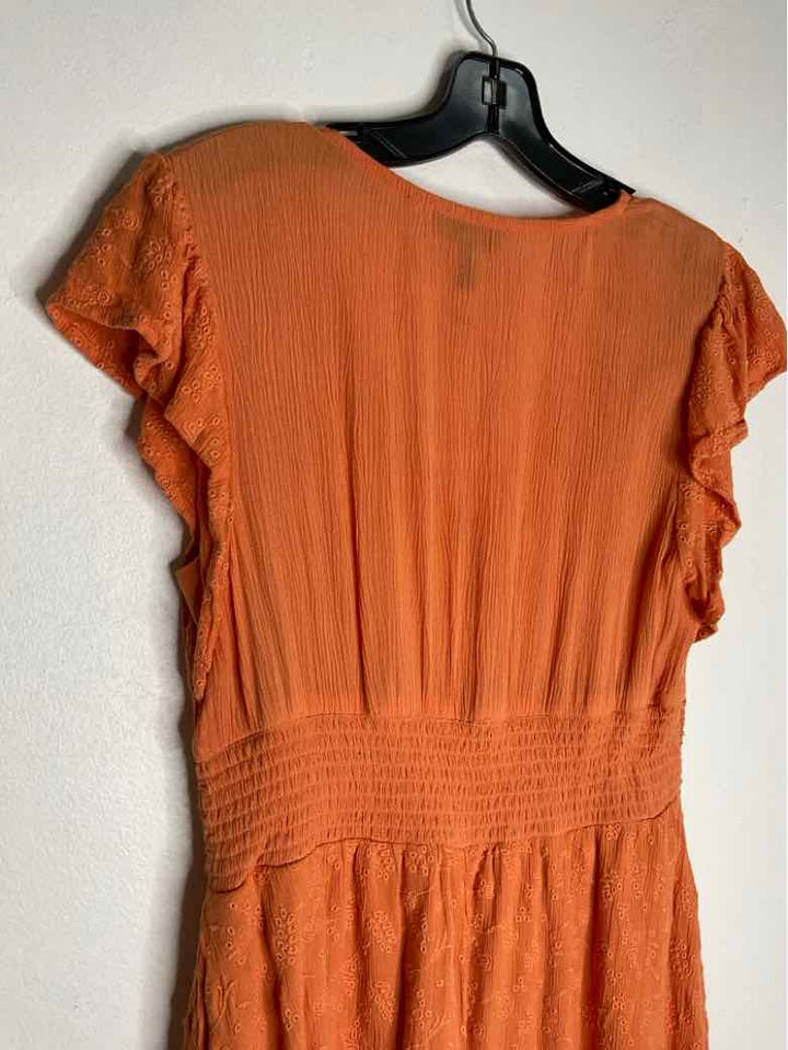 Jessica Simpson Size L Orange Solid short sleeve