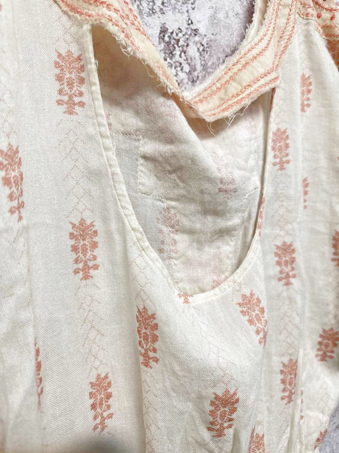 Free People Size S Ivory Scoop Neck short sleeve top