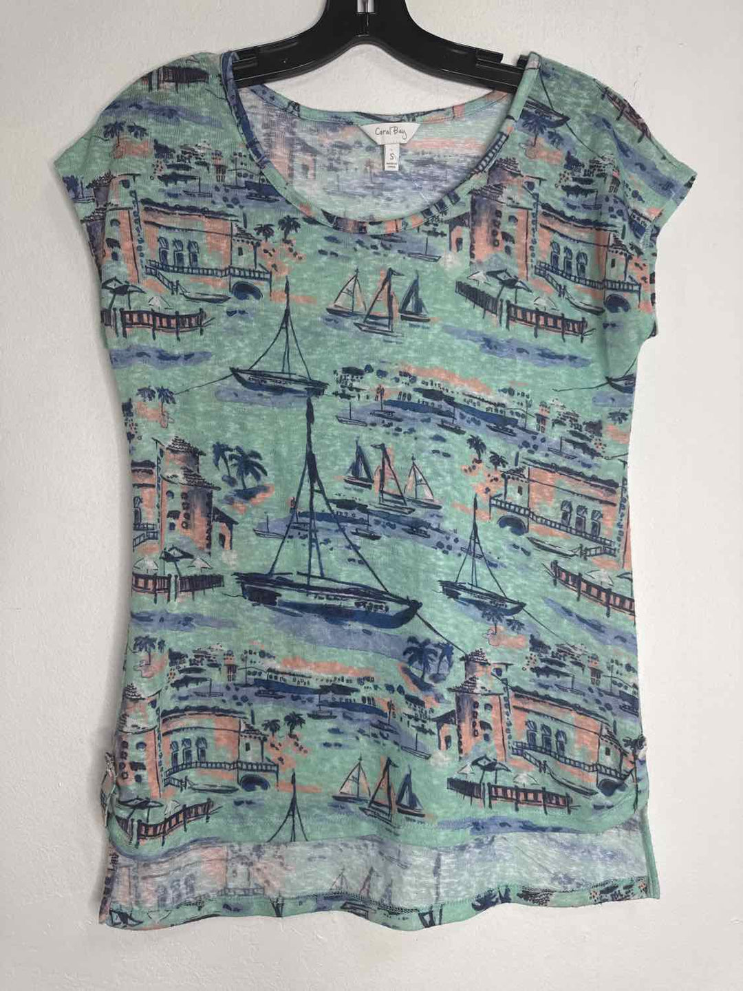 Coral Bay Size S Teal City Scene sleeveless