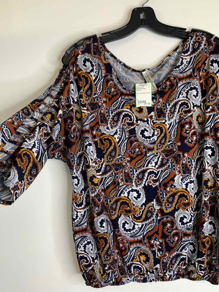 PerCeption Woman Women Size L rust long sleeve top