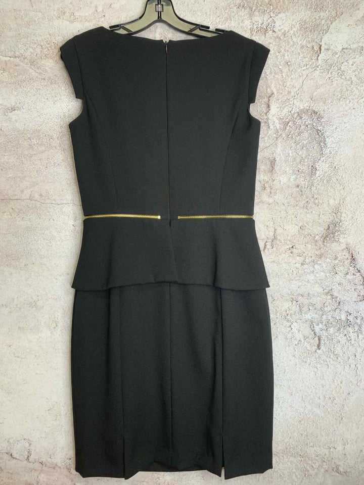 Antonio Melani Size 8 Black Gold Hardware sleeveless dress