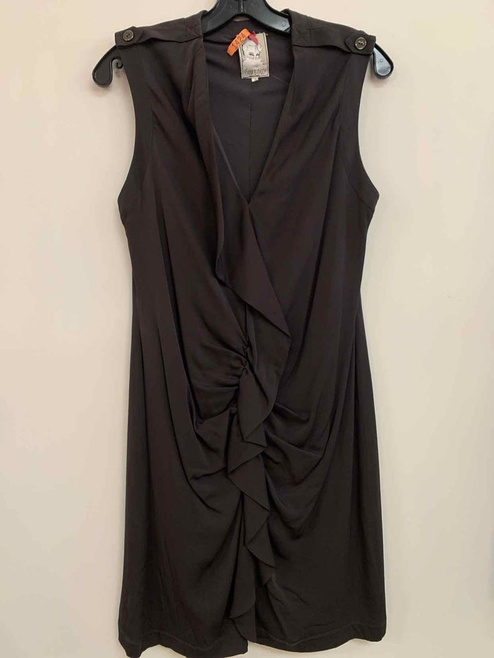 Yoana Baraschi Size 8 Grey Gathered Side sleeveless dress