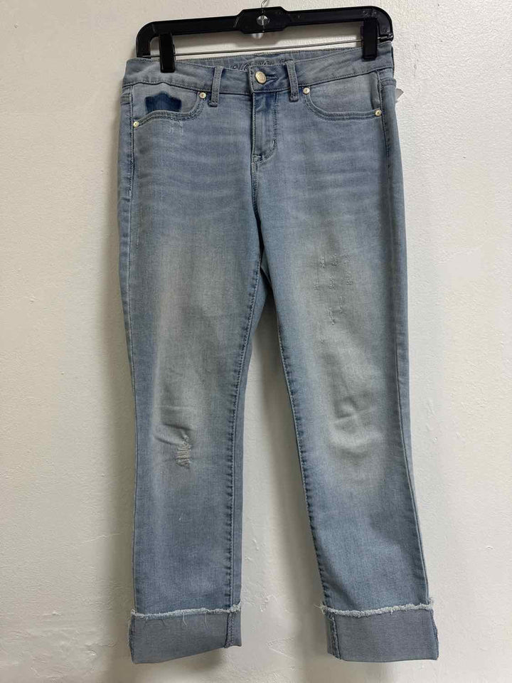 Polo Size 4 Denim Distressed /Fringe jean capri