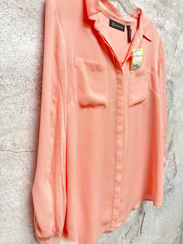 INC International Concepts Size M Peach Button Down long sleeve top
