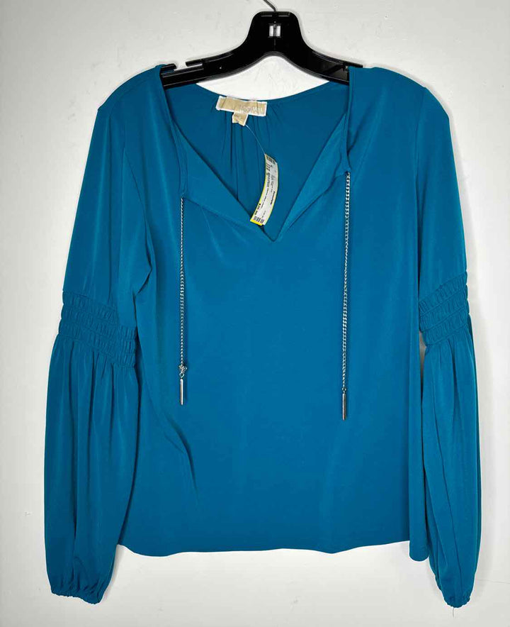 Michael Kors Women Size S Teal long sleeve top