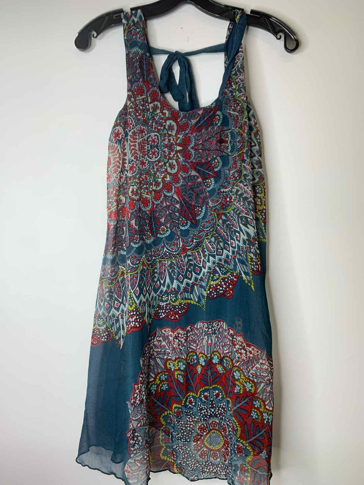 Women Size L Angie Teal sleeveless dress