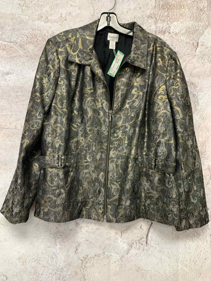 Chicos silver Women Size 3 jacket
