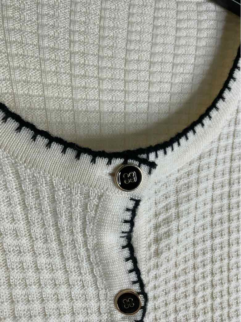 YESA Cream Button Down cardigan