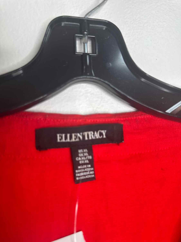 Ellen Tracy Size XL Red Gold Hardware long sleeve top