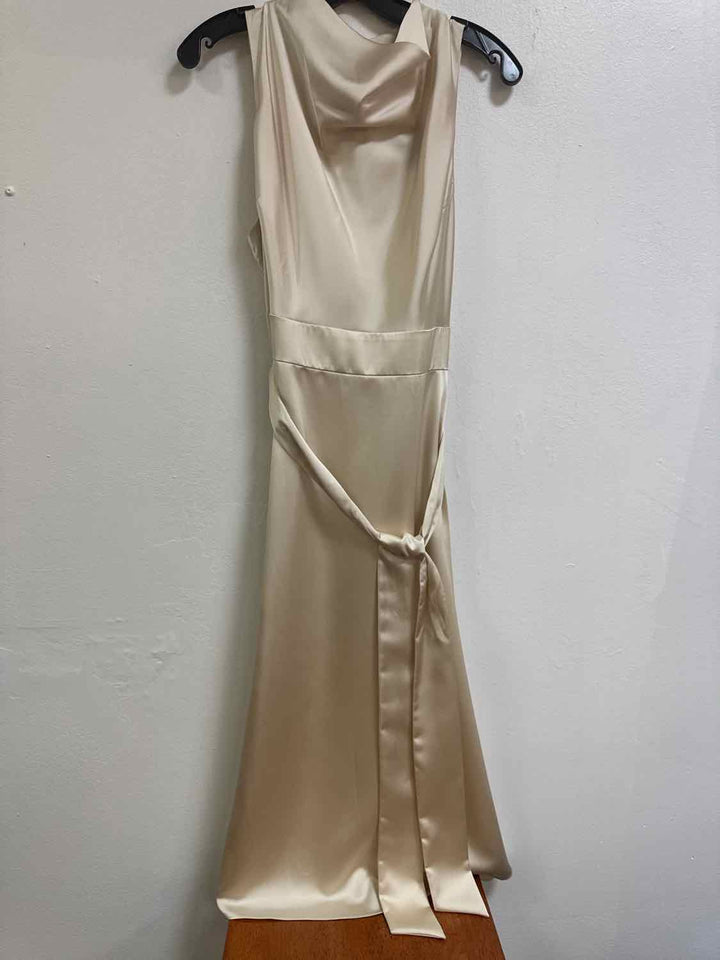Antonio Melani Size 14 Beige NWT Belted sleeveless dress