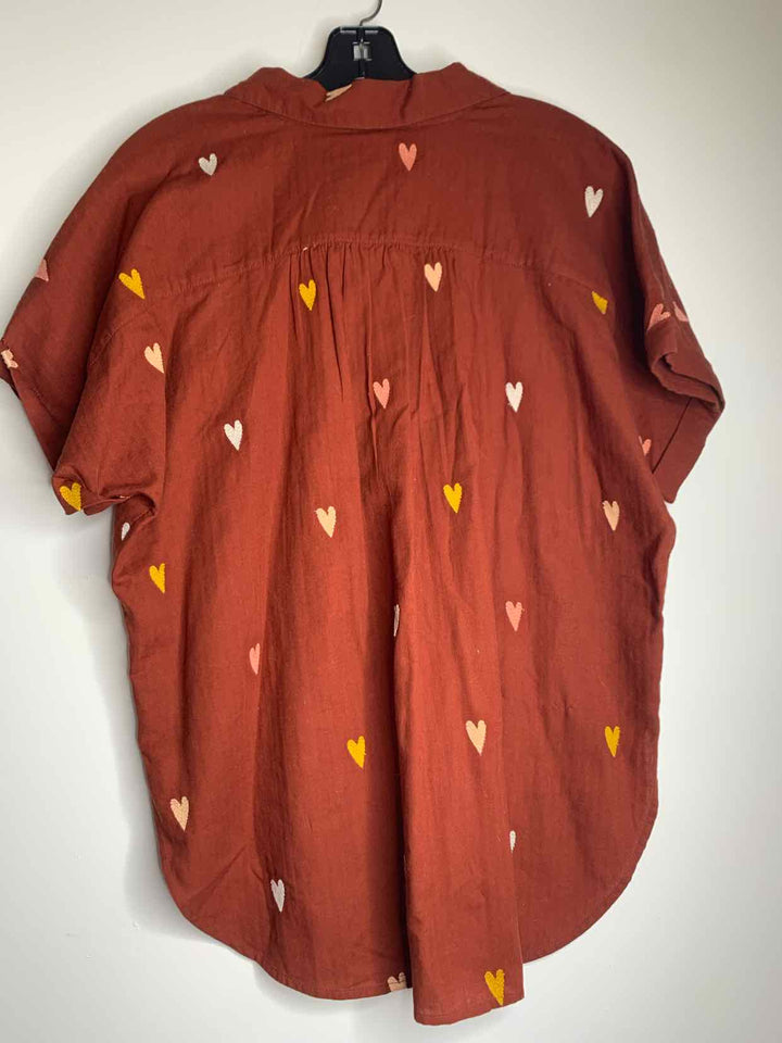 Loft Women Size M rust short sleeve top