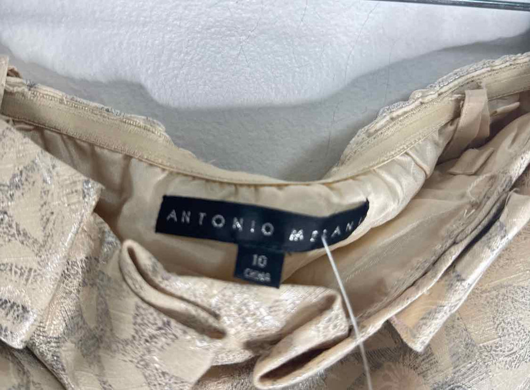 Antonio Melani Size 10 Cream Floral strapless