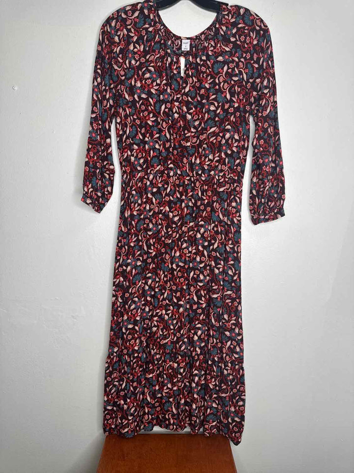 Old Navy Size S Red Floral long sleeve dress