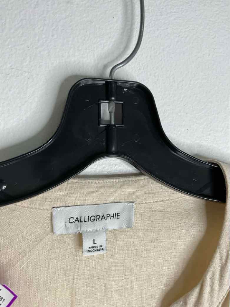 Calligraphie Size L Beige Button Down long sleeve top