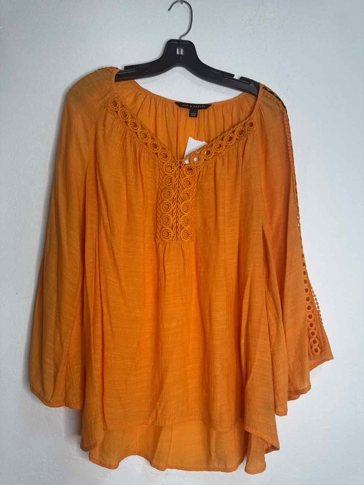 Zac & Rachel Size L Orange Circles long sleeve top