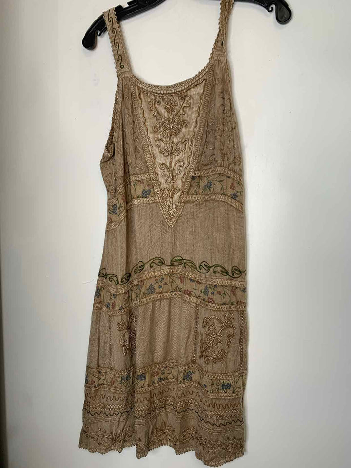 Women Size L Magic Brown sleeveless dress