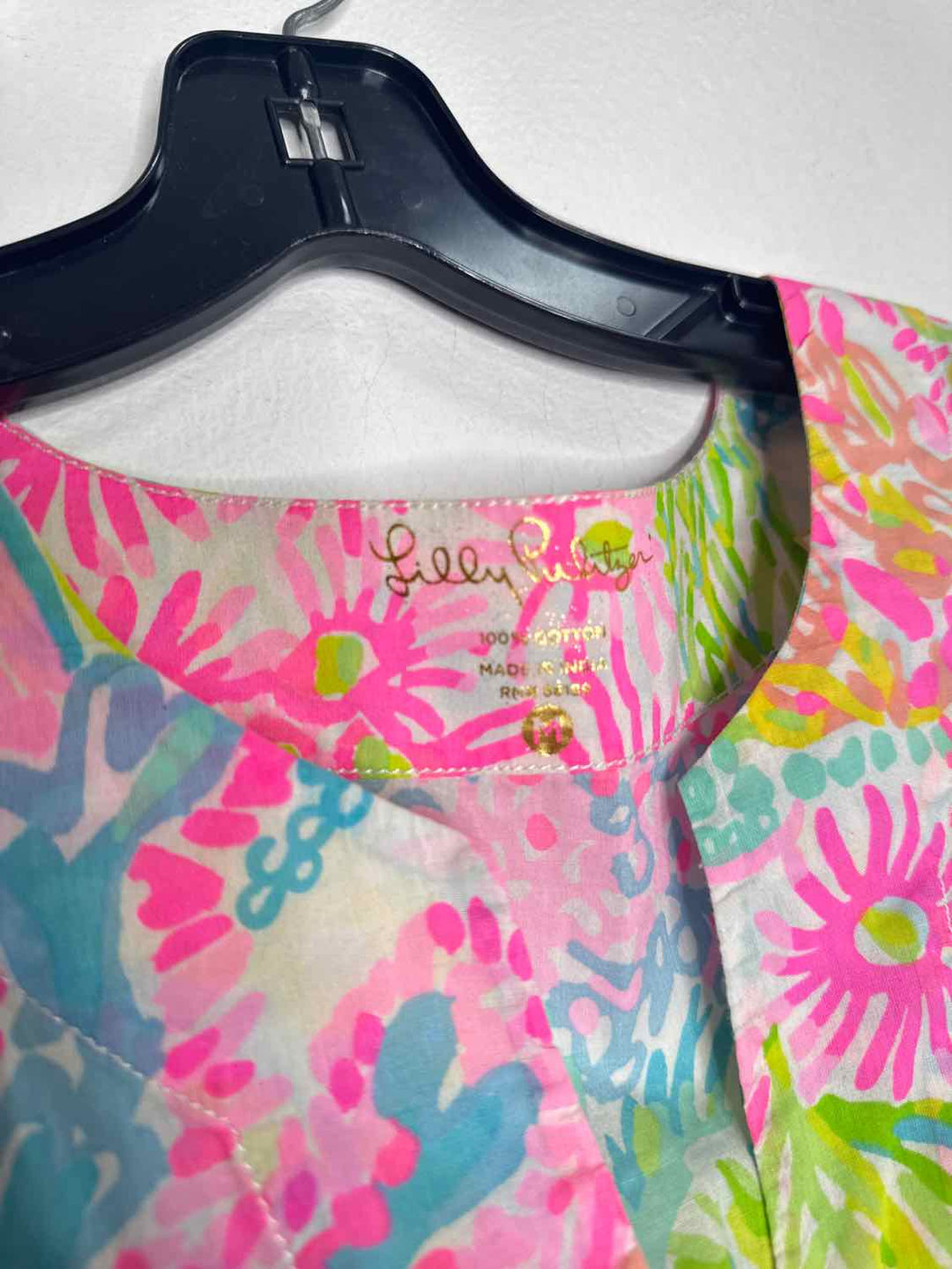Lilly Pulitzer Size M Multi-Color Good Blue long sleeve dress