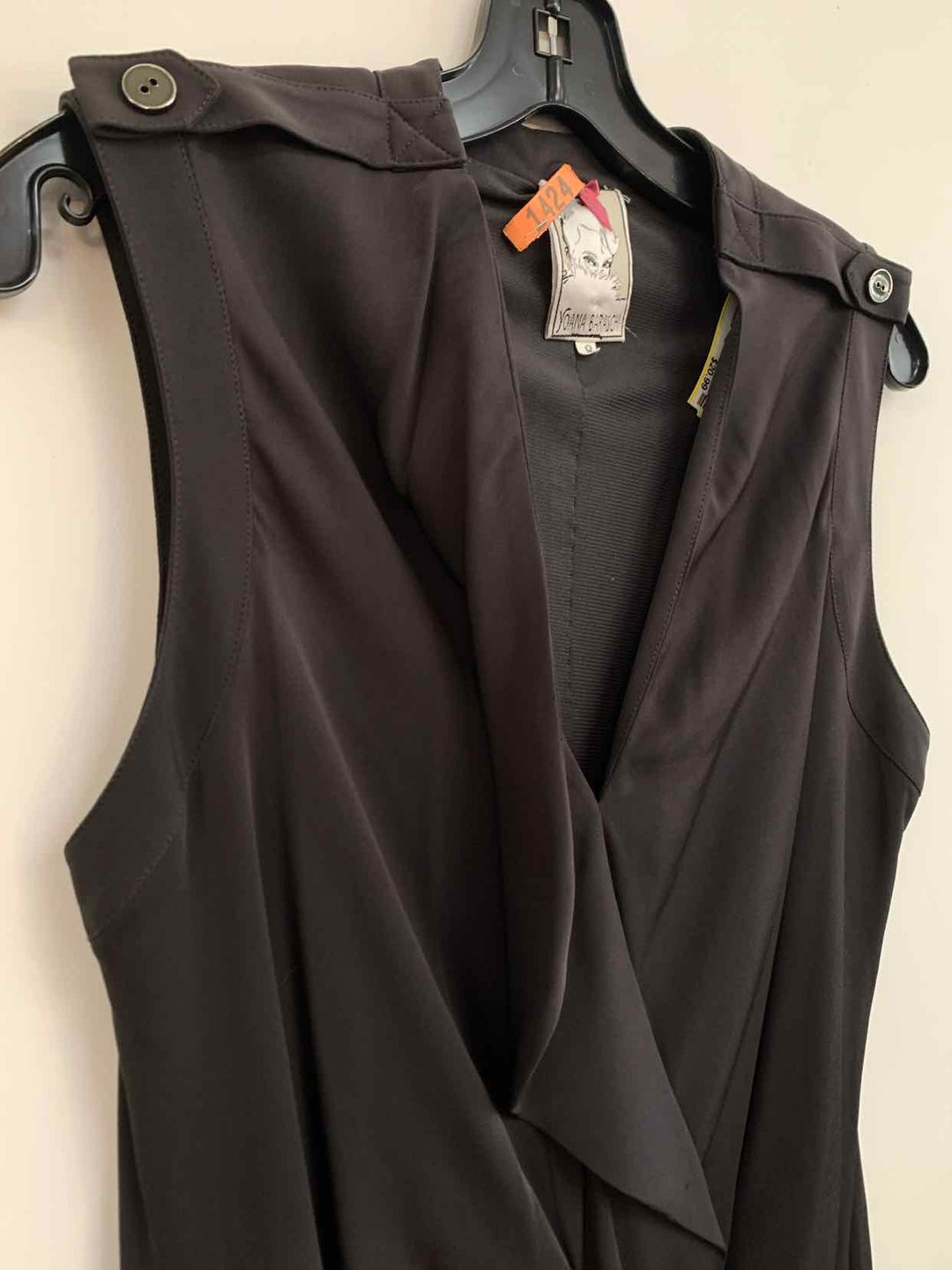 Yoana Baraschi Size 8 Grey Gathered Side sleeveless dress