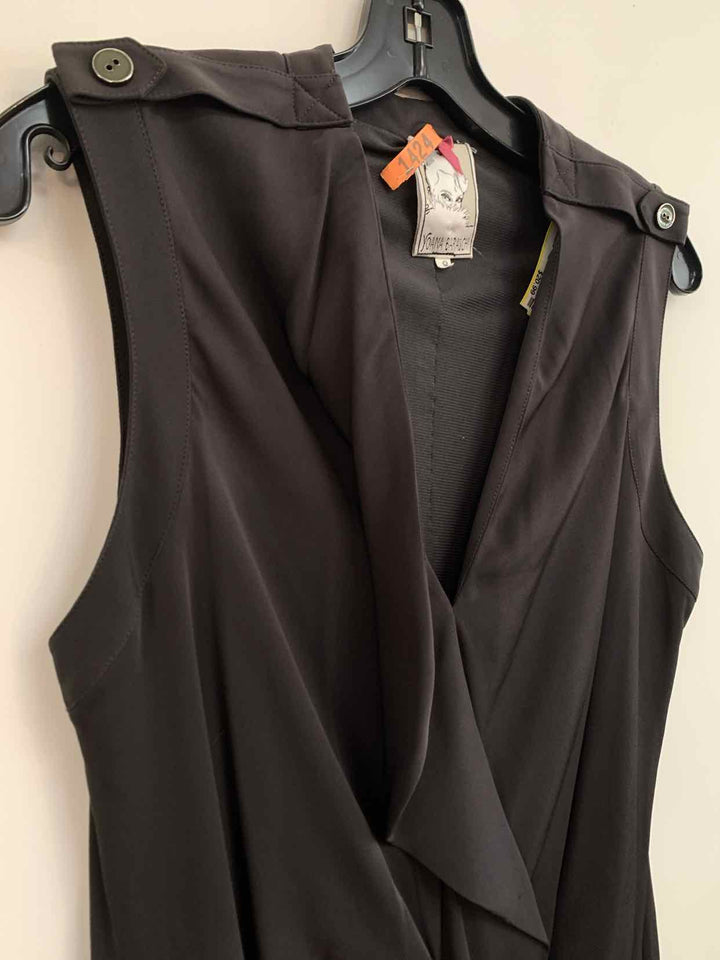 Yoana Baraschi Size 8 Grey Gathered Side sleeveless dress