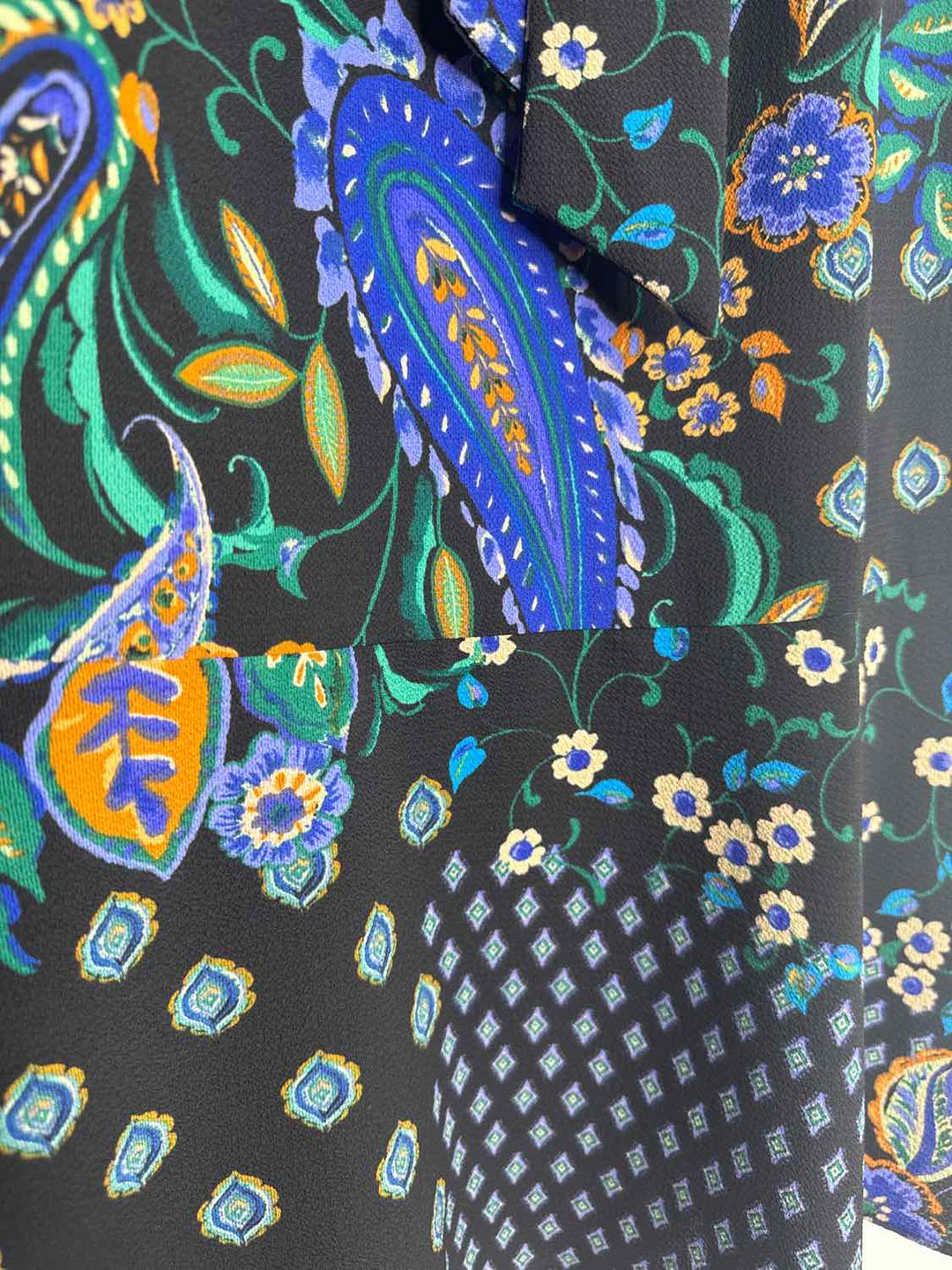 London Times Size 12 Black Multi Color long sleeve dress