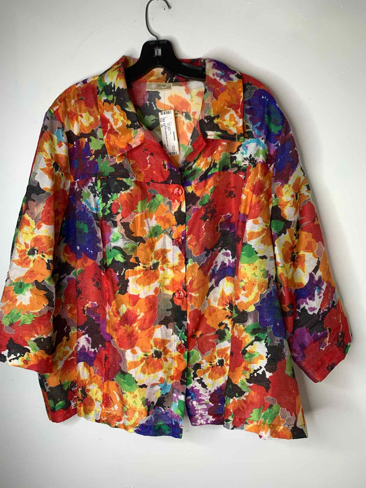 Erin Women Size 2X floral short sleeve top