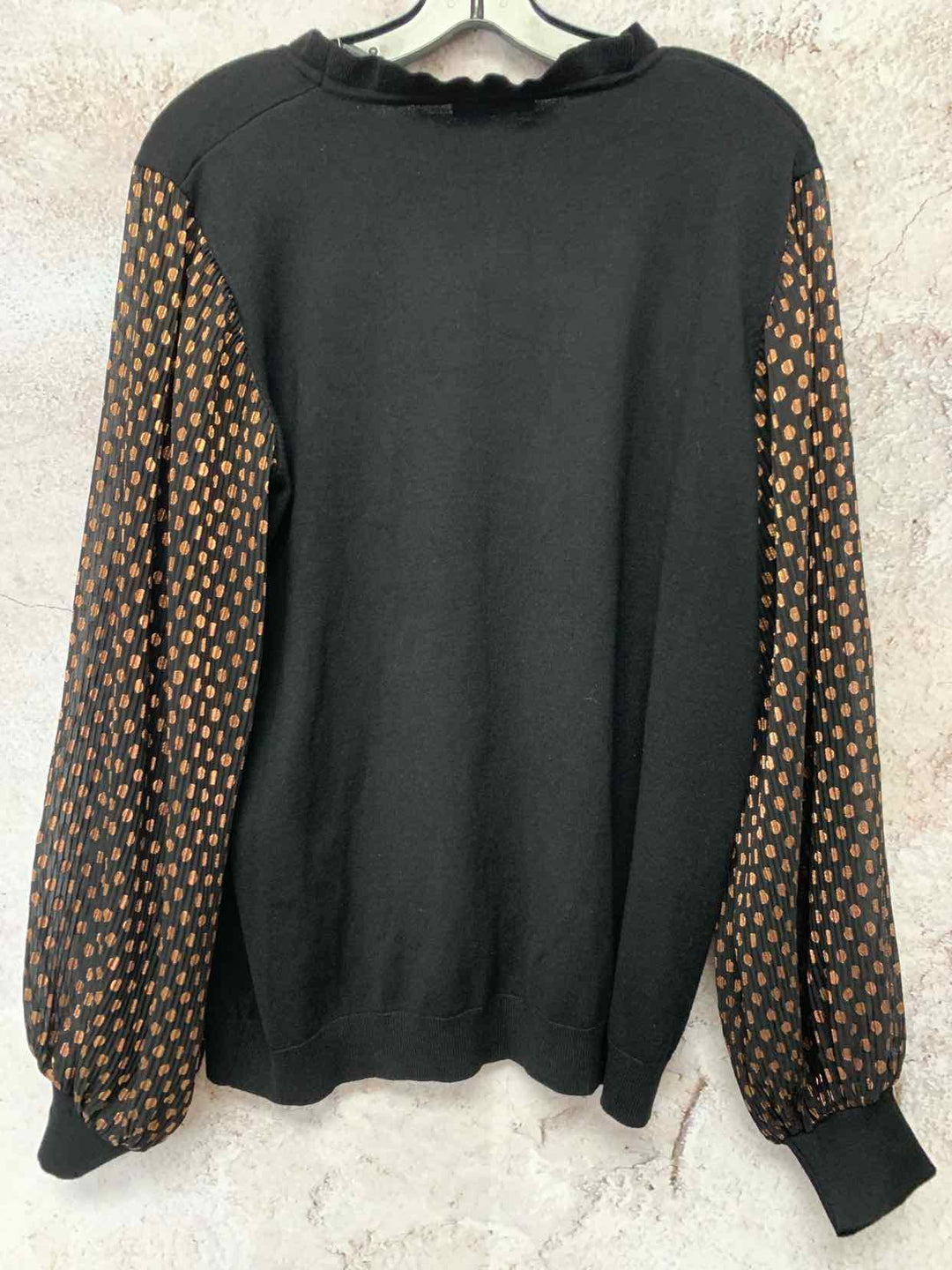 Adrianna Papell Size L Black long sleeve top