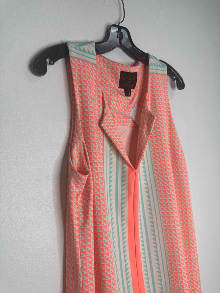 Julie Size L Orange Collar sleeveless dress
