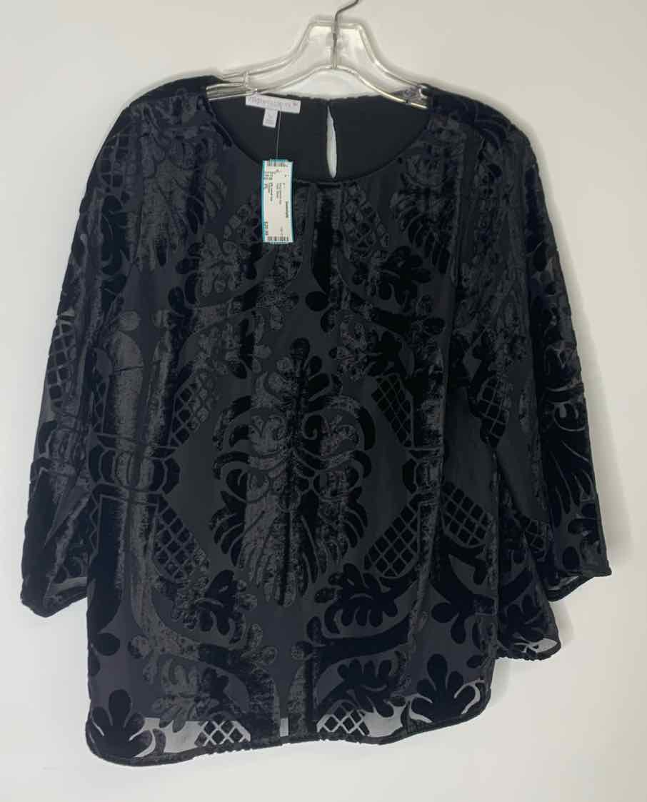 Talbots Women Size PL Black long sleeve top