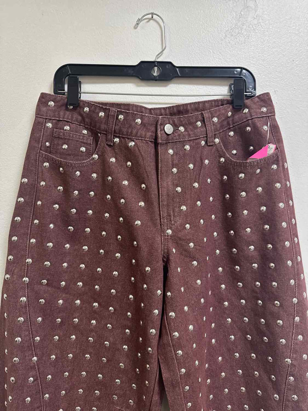 K/ZN Size 30 Burgundy NWT Silver Hardware Jeans