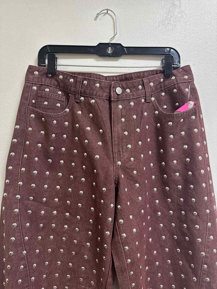 K/ZN Size 30 Burgundy NWT Silver Hardware Jeans