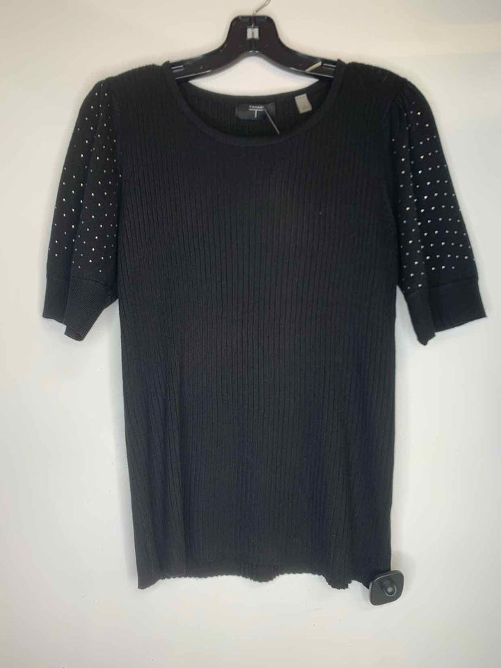 Tahari Women Size L Black short sleeve top