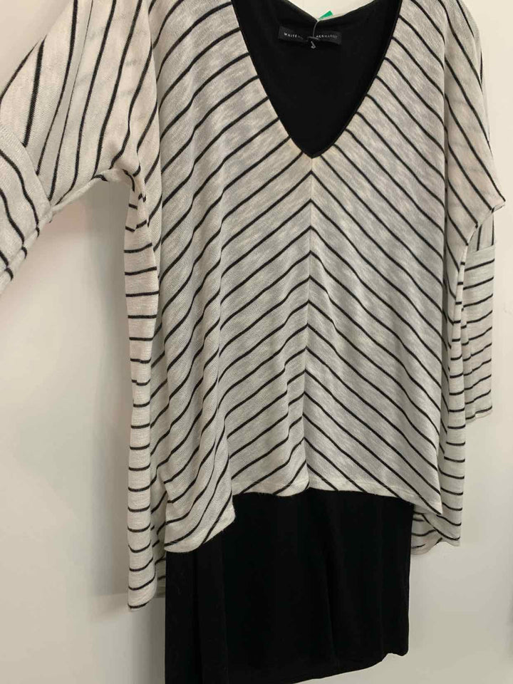 Women Size M White Black Market striped long sleeve dress
