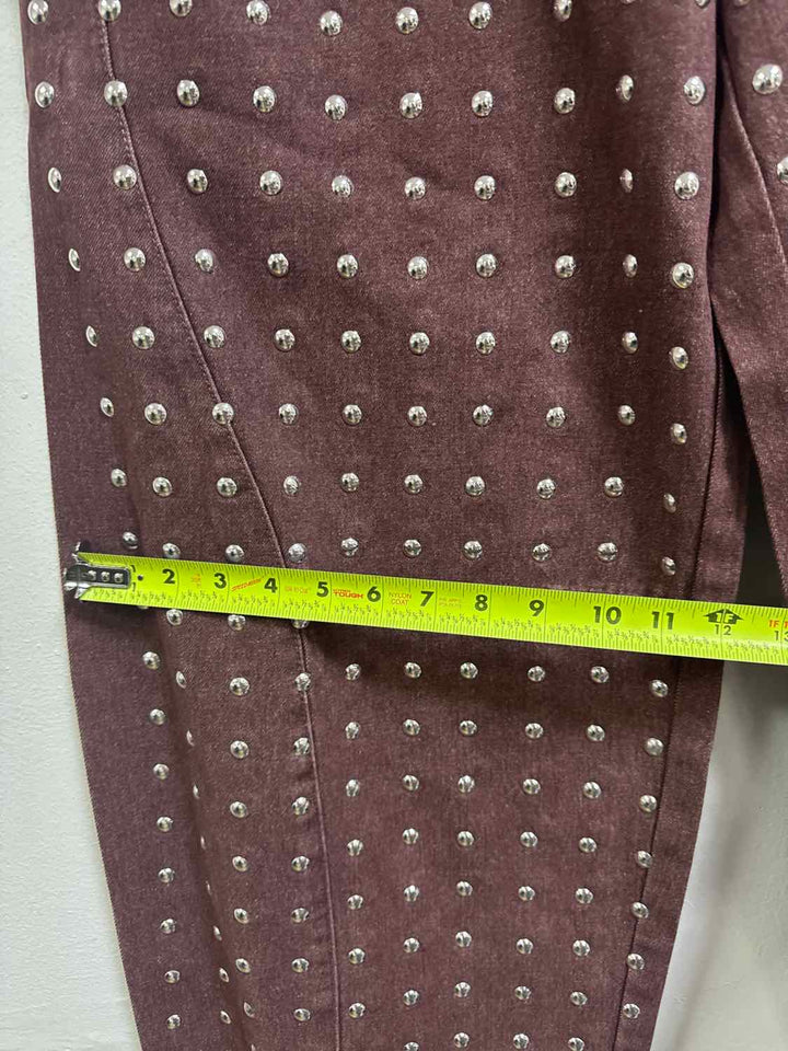 K/ZN Size 30 Burgundy NWT Silver Hardware Jeans