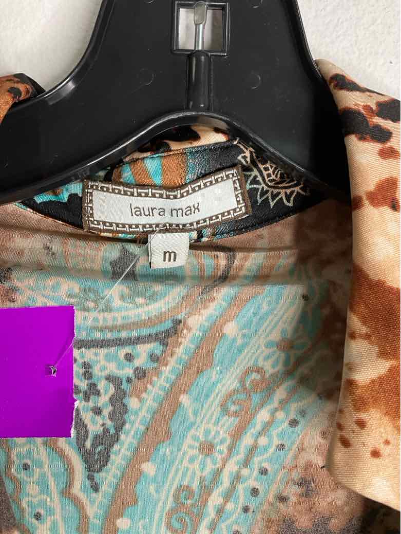 Laura Max Size M Multi-Color V-neck Gathered Waist long sleeve top