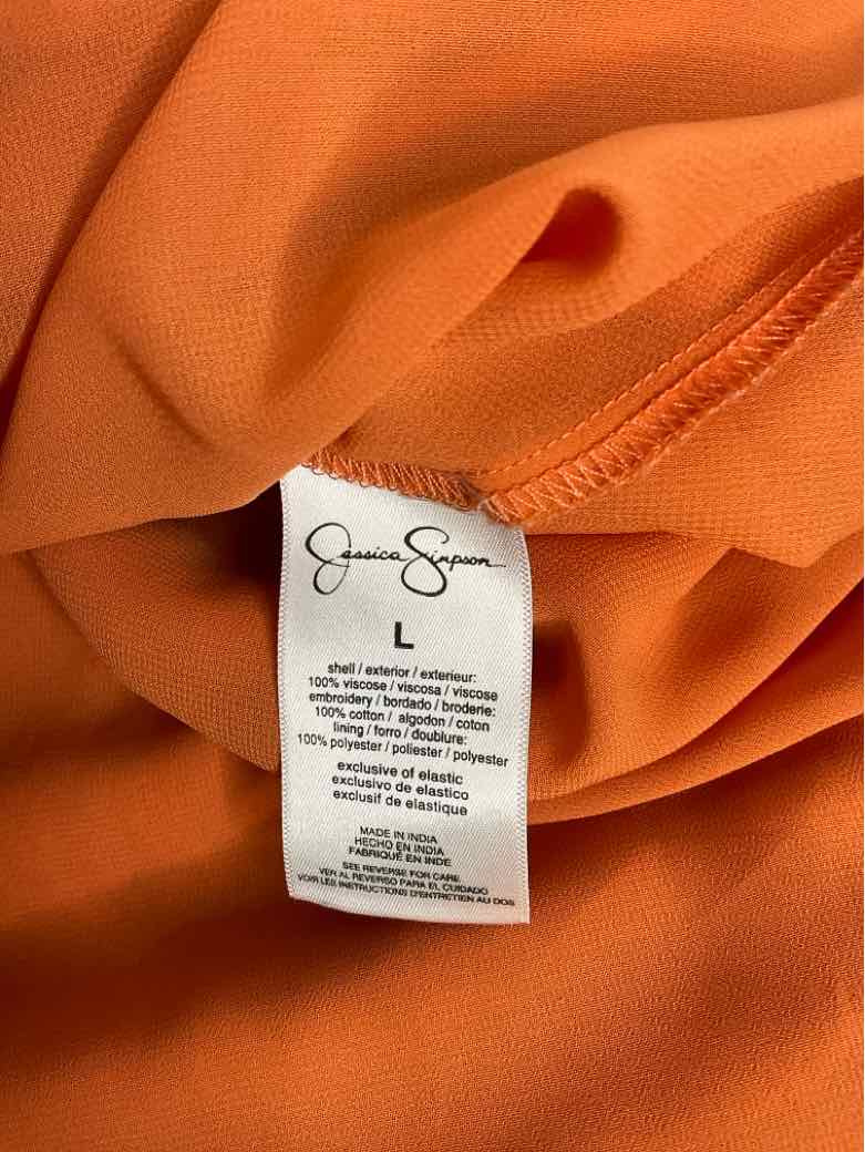 Jessica Simpson Size L Orange Solid short sleeve