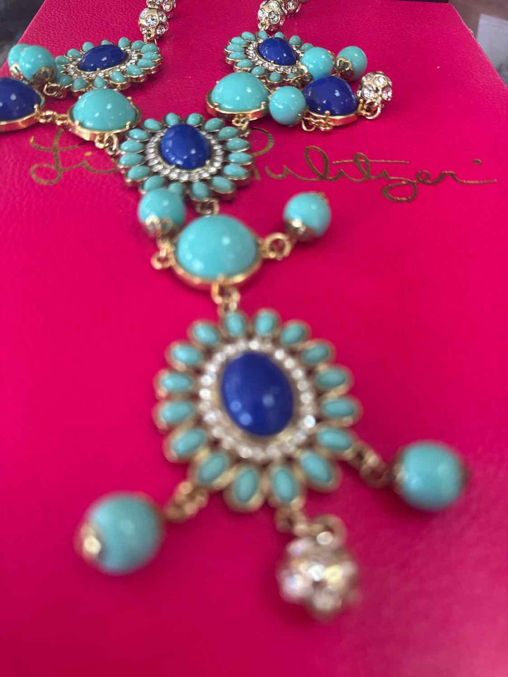 Lilly Pulitzer Size L/XL Teal Necklace