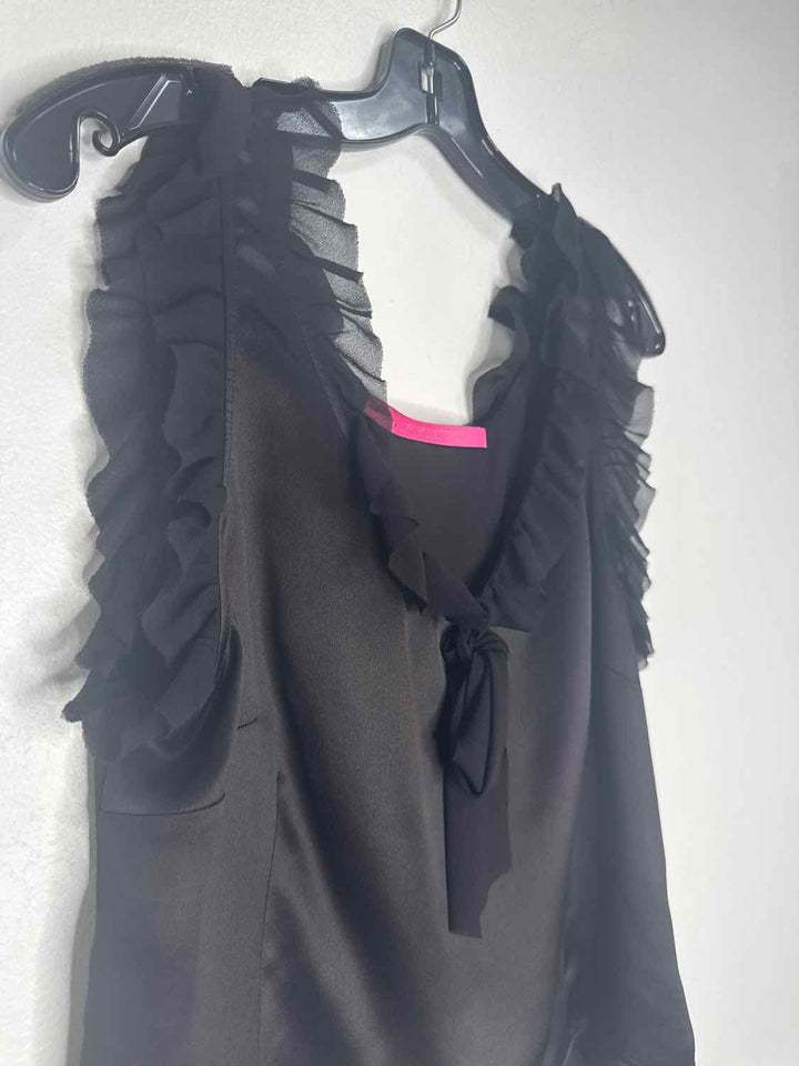 Emanuel Ungano Size M Black Ruffle short sleeve top