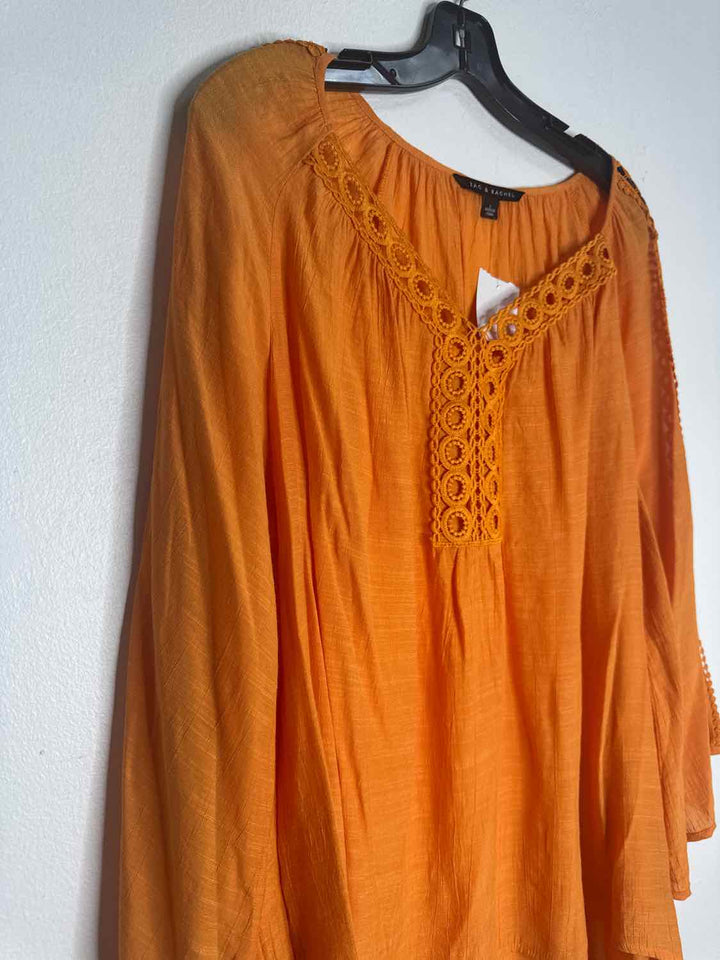Zac & Rachel Size L Orange Circles long sleeve top