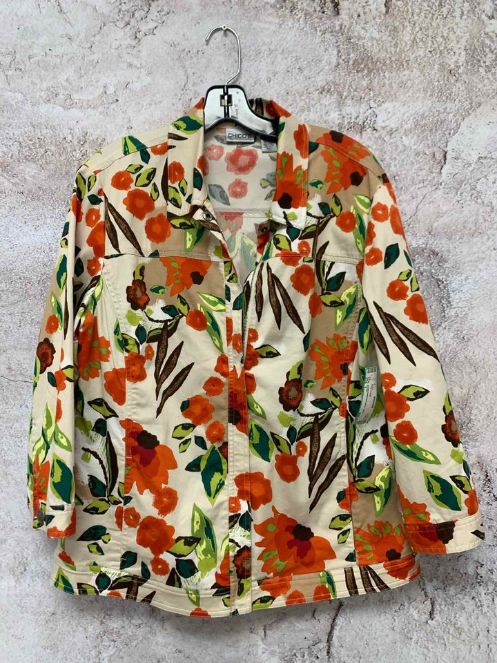 Chicos Orange Women Size 1 jacket