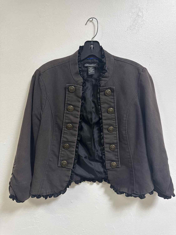 Stooshy Size L Brown 3/4 button down blazer