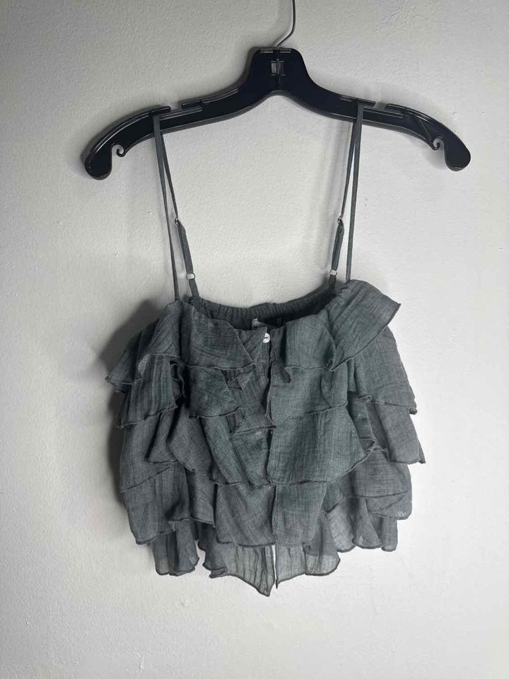 Miou Muse Size S Grey Crop Top spaghetti strap